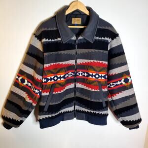 PENDLETON High Grade Western Wear Wool Aztec Navajo Button Jacket Men Size L